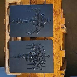 Set of 2 Black 3D Chandelier Wall Hangings - 2 Matching Designs